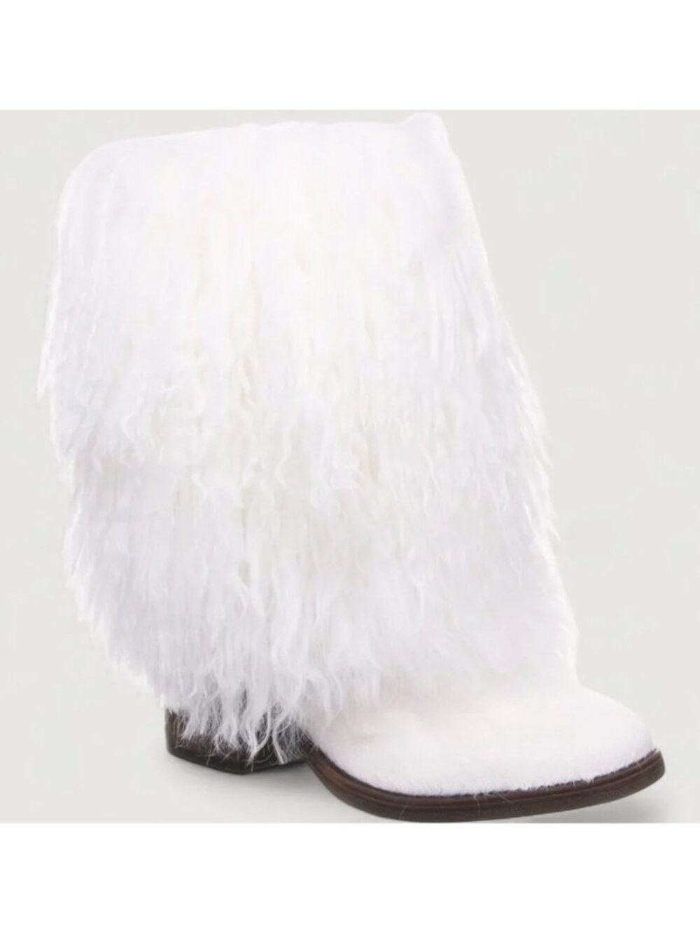 Bearpaw Botica White Shearling Fur Wool Warm Mongolian Sherpa Winter Boots 9 NEW